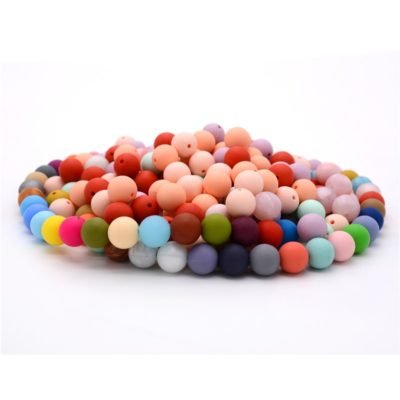 Lot de 10 perles 15 mm en silicone rondes