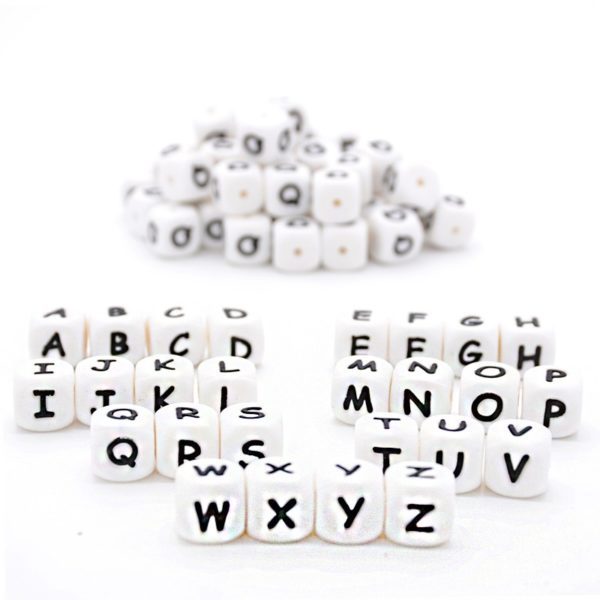 Perles lettres silicone