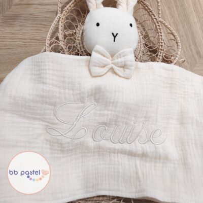 doudou lapin crème