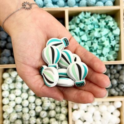 Perles montgolfière bleu
