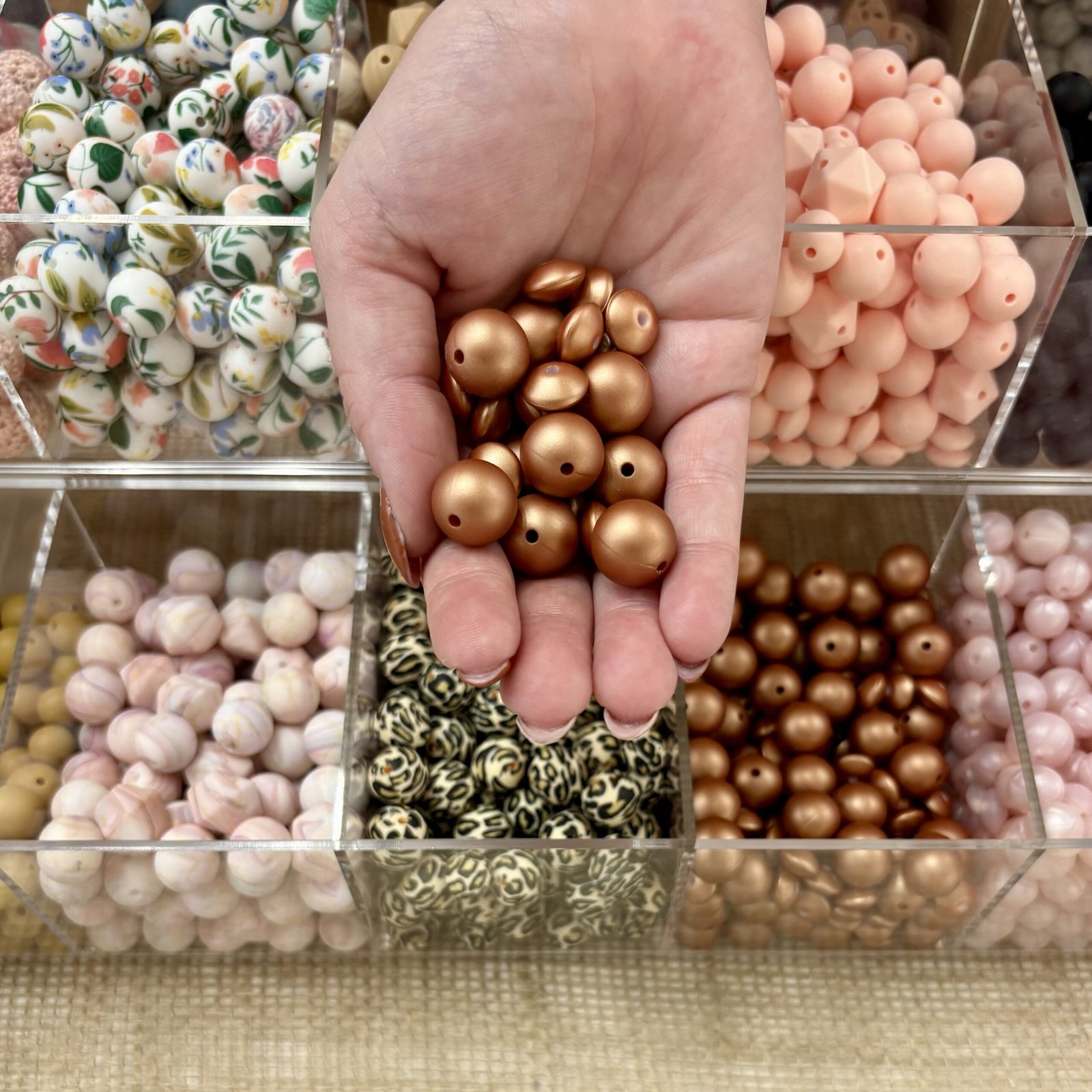 lot de 10 perles rose gold (existe en plusieurs formes)