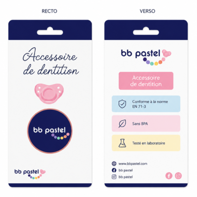 Packaging accessoire de dentition bb pastel